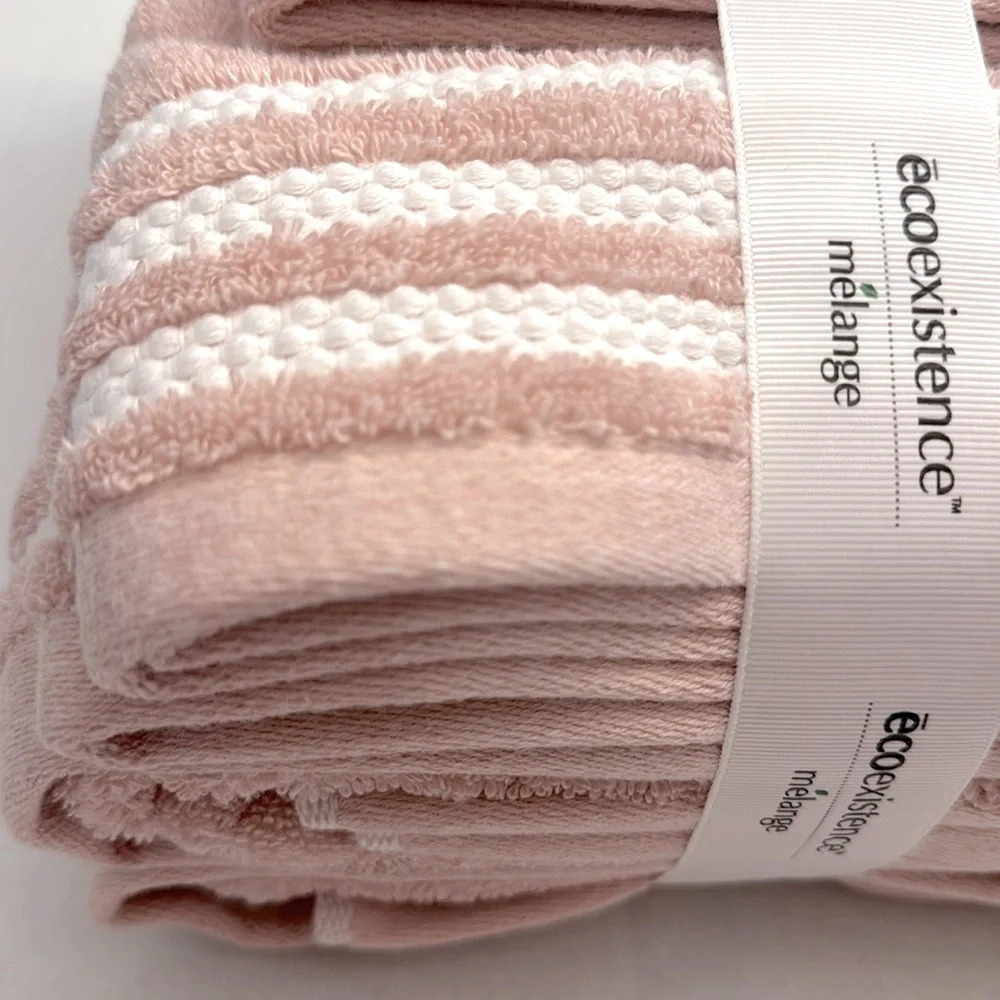 6pc Ecoexistence Mélange Bath Towel Set - Waterless Coloring - Pink/White